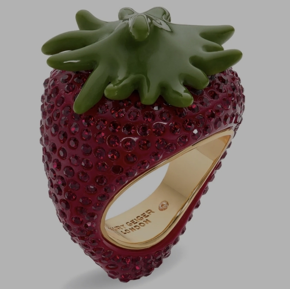 Kurt Geiger London Strawberry Crystal Cocktail Ring